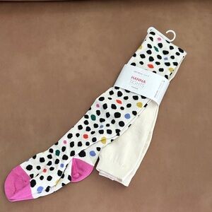Hannah Multicolor Polka Dot and Cream Socks